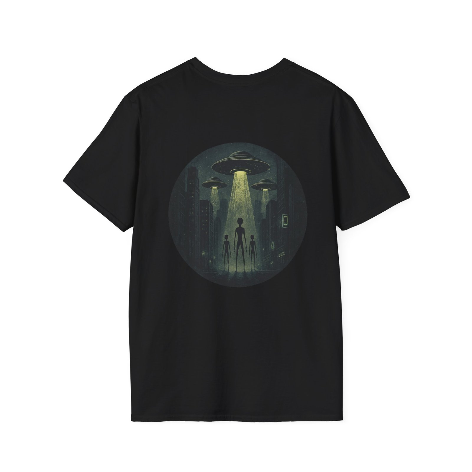 Alien Arrival-White letter Sci-Fi T-Shirt - Image 2